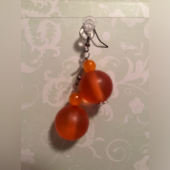 🧡Orange HANDMADE Necklace & Earrings 🧡 - Picture 2 of 6